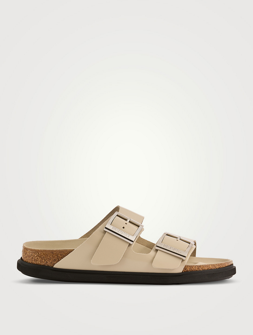 Arizona Droplet Buckle Patent Leather Slide Sandals
