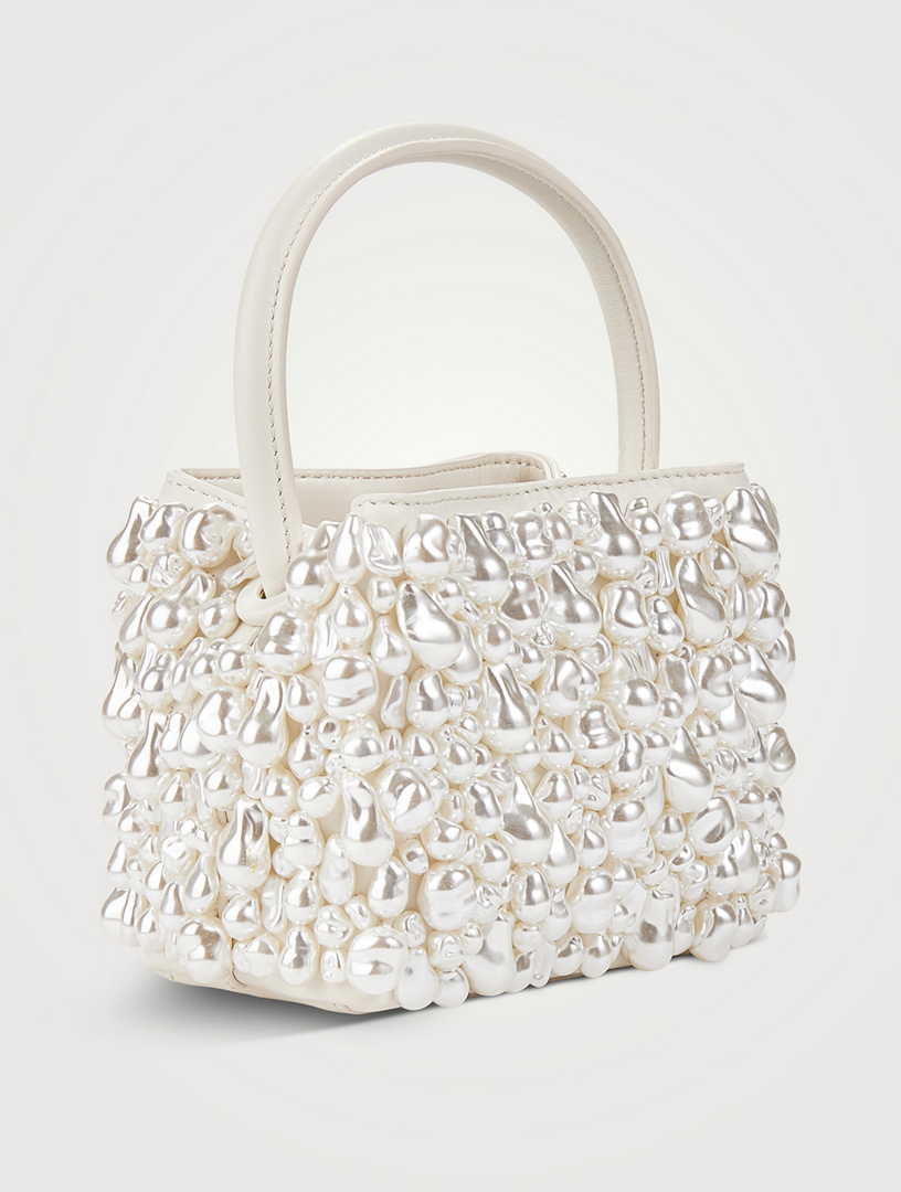 CULT GAIA Solene Pearl-Embellished Top Handle Bag | Holt Renfrew