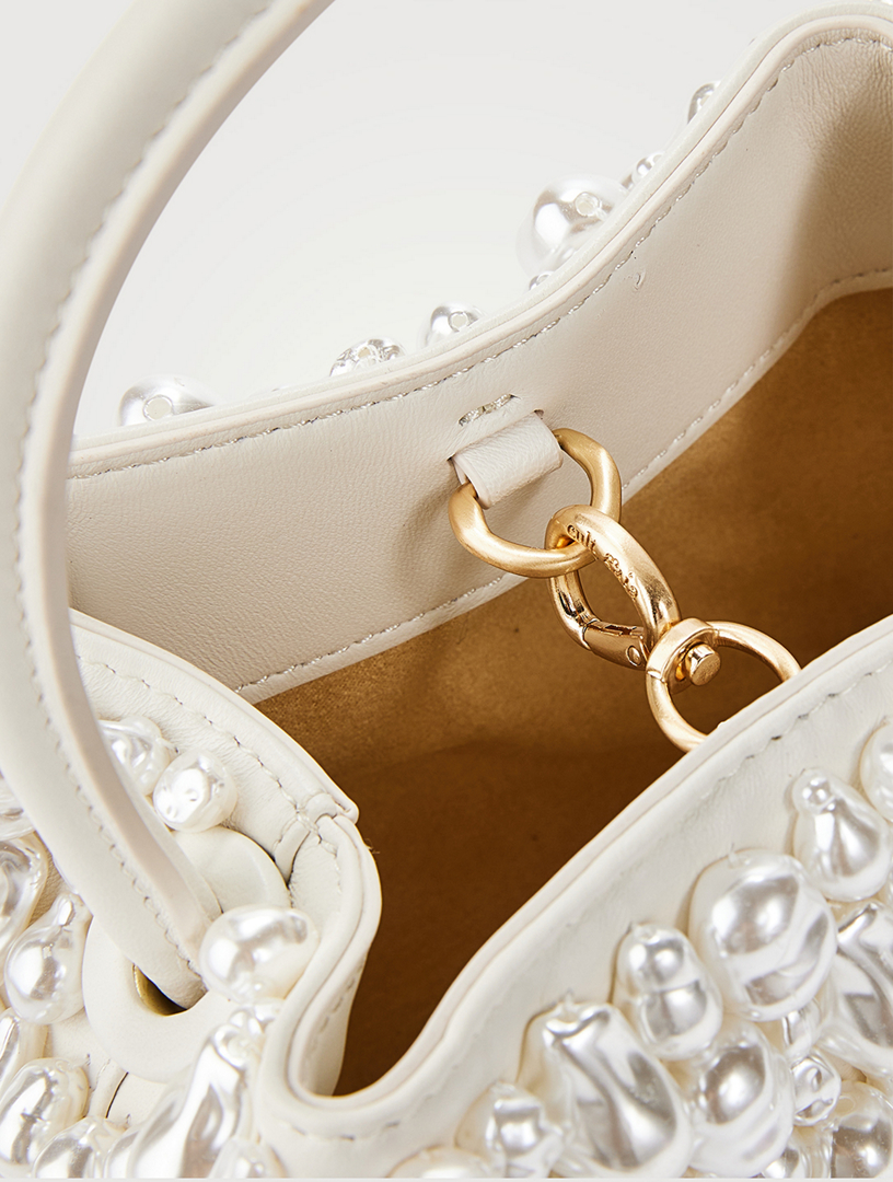 CULT GAIA Solene Pearl-Embellished Top Handle Bag | Holt Renfrew
