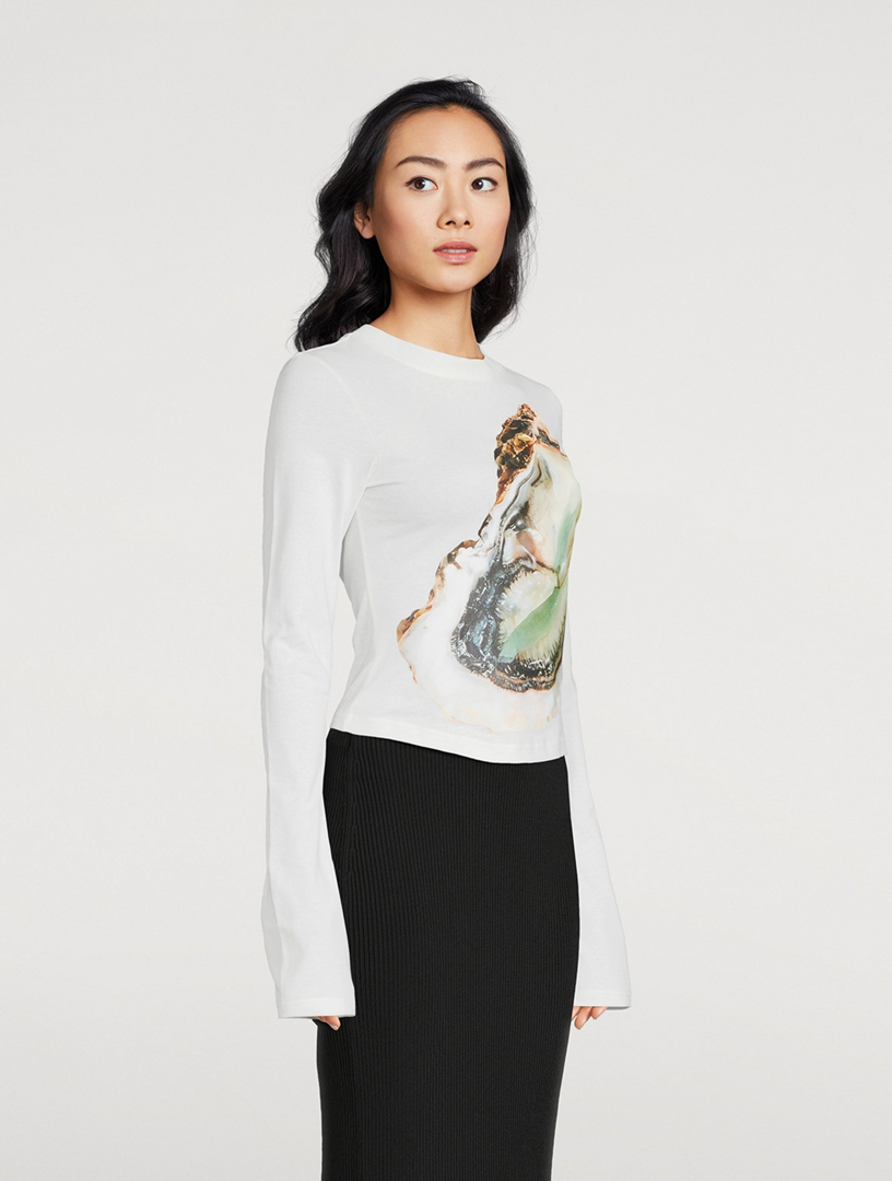Long-Sleeve T-Shirt Oyster Print
