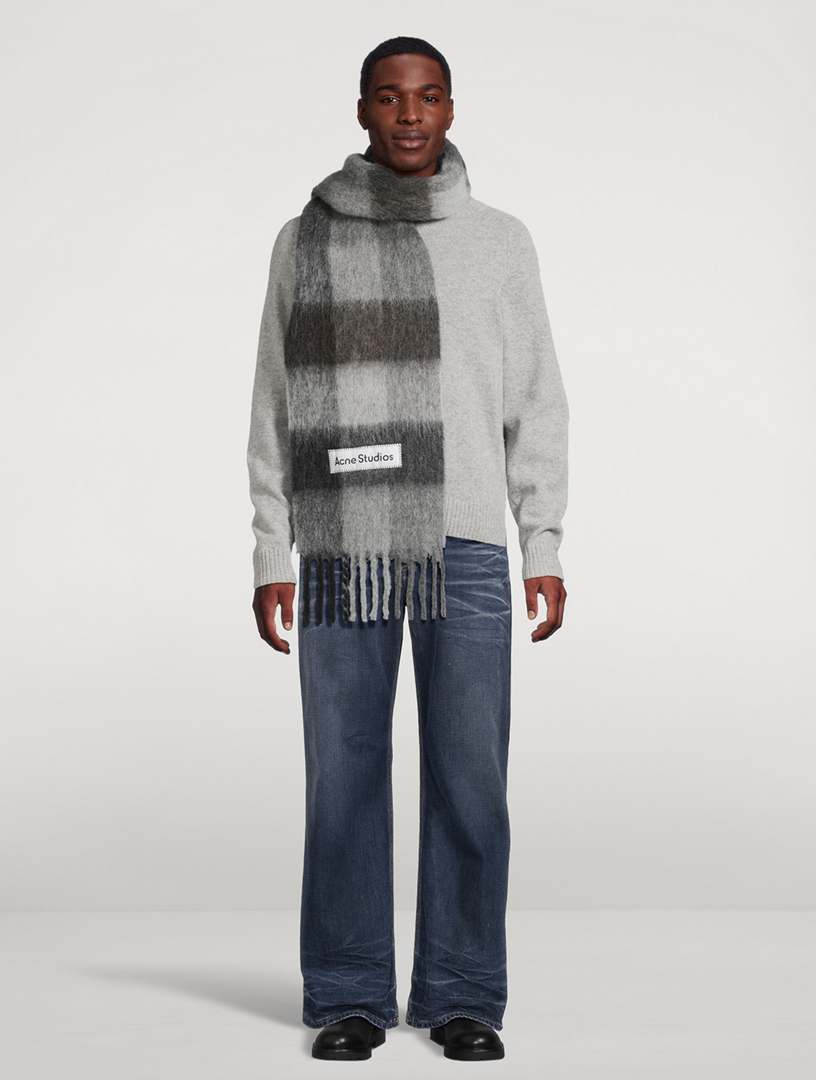 ACNE STUDIOS Alpaca, Wool And Mohair Scarf In Large Check | Holt
