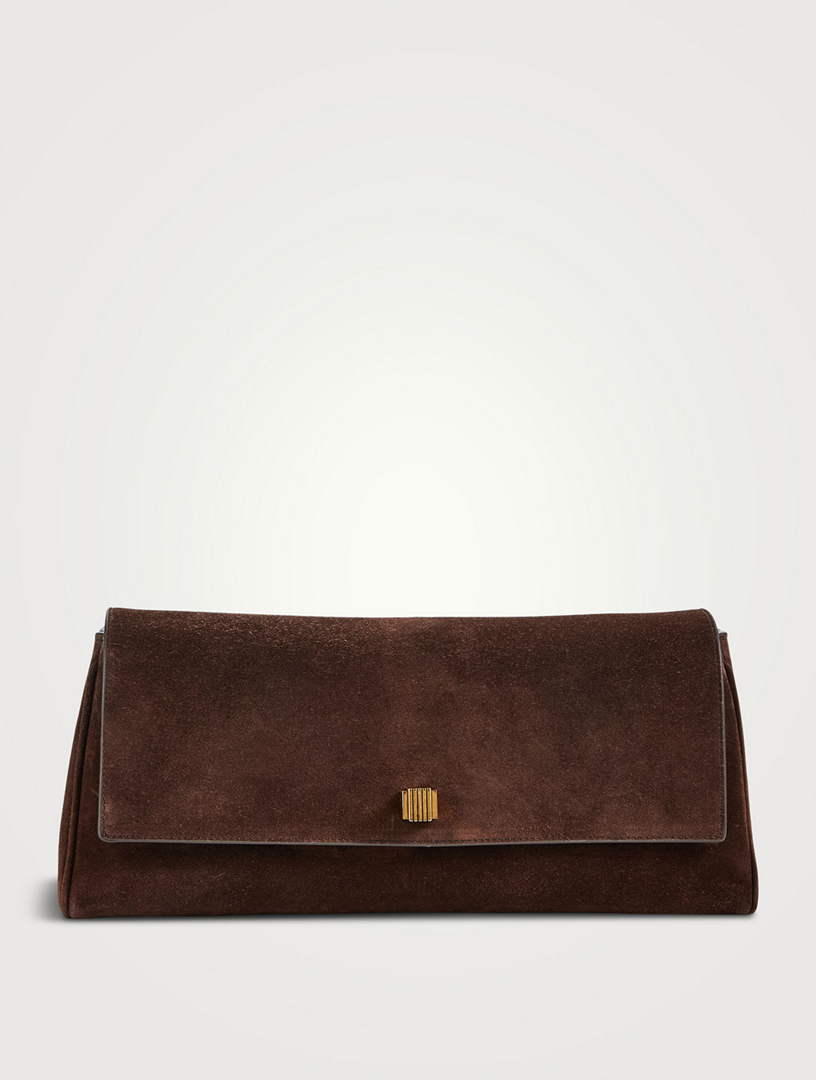 KHAITE Audrey Suede Clutch | Holt Renfrew