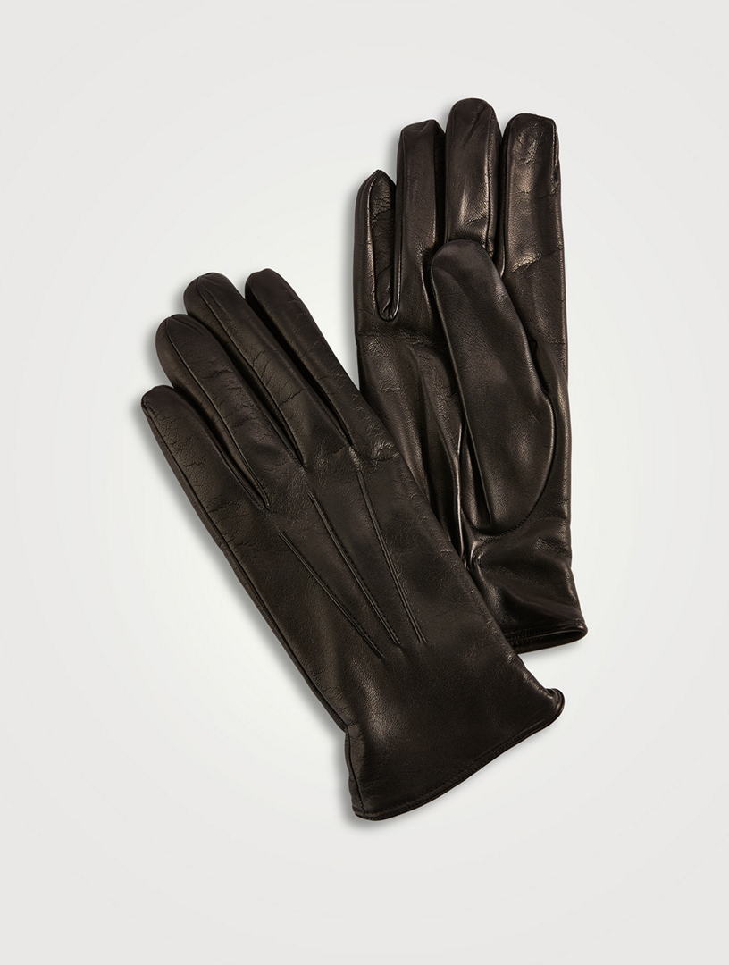 Cashmere-Lined Leather Gloves