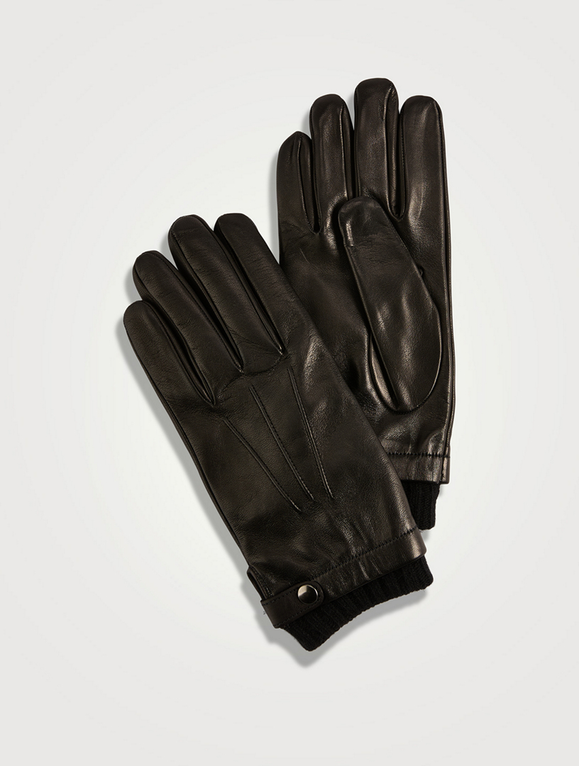Leather Gloves With Cashmere Cuff