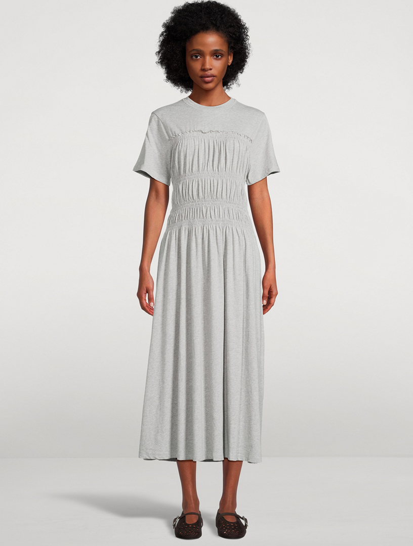 ULLA JOHNSON Georgie Smocked Midi Dress Holt Renfrew