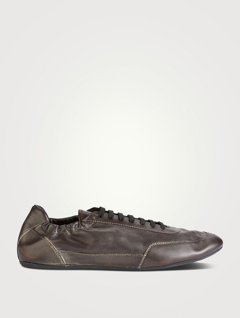 Collapse Leather Elasticized Sneakers