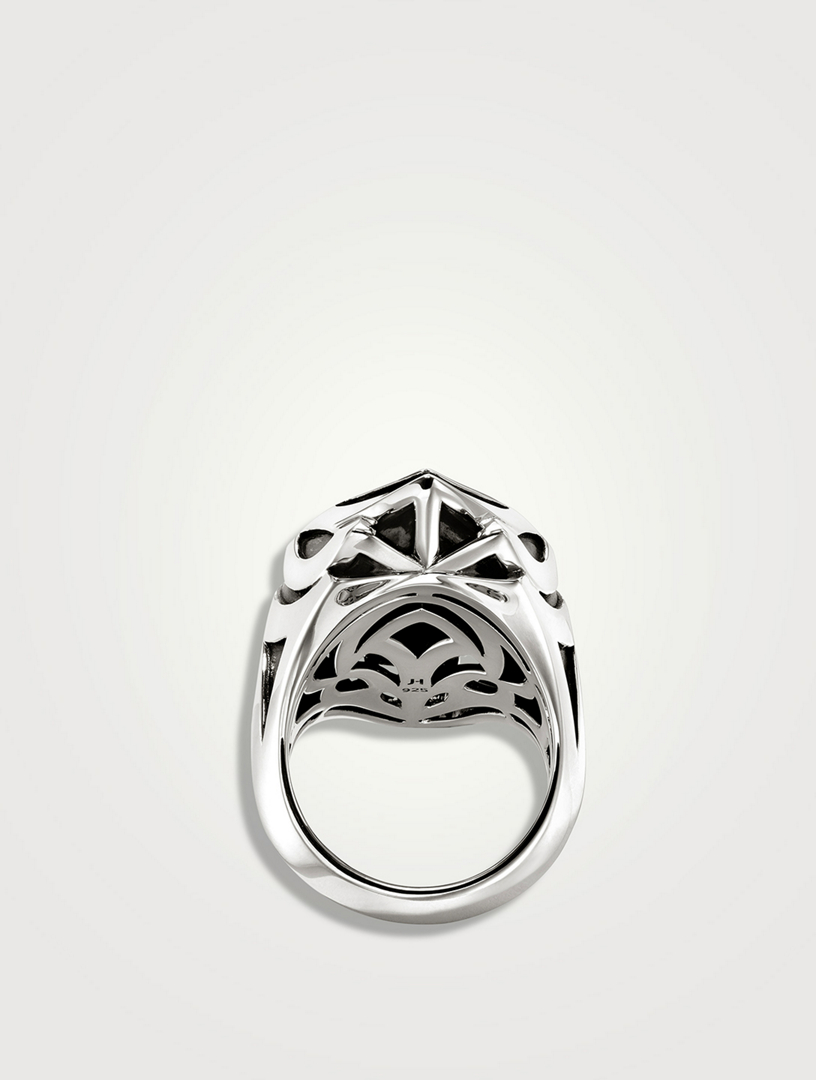 Naga Sterling Silver Ring With Blue Sapphire