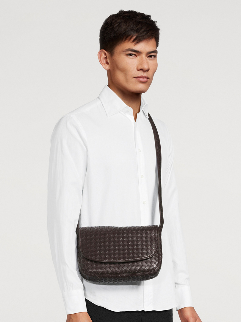 BOTTEGA VENETA Veneto Intrecciato Leather Messenger Bag | Holt Renfrew