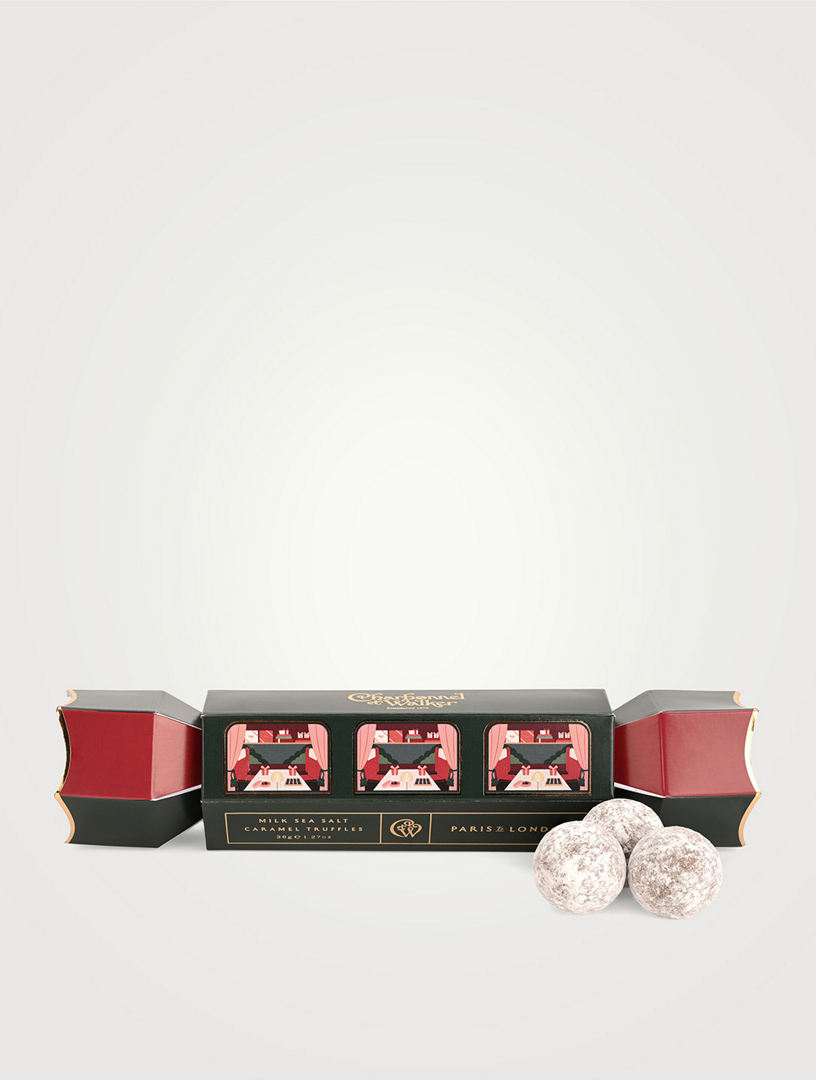 Papillote des fêtes avec truffes au chocolat au lait et caramel sel de mer