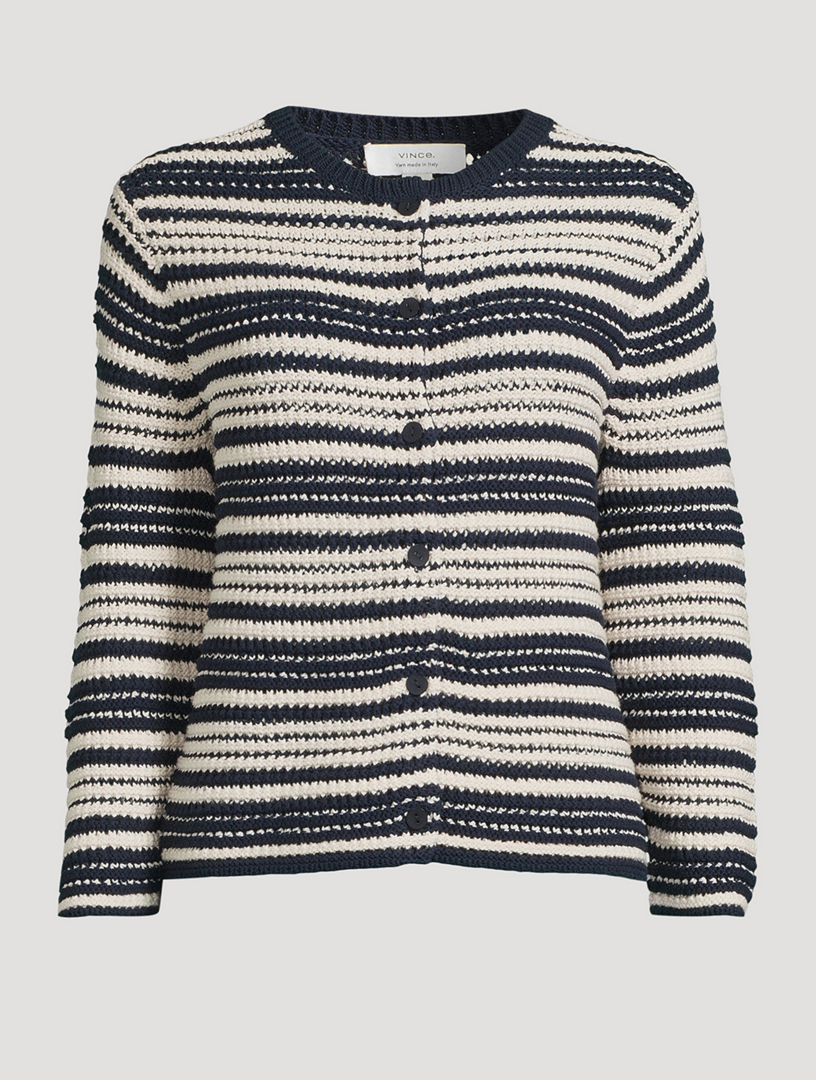 Stripe Jacquard Cardigan