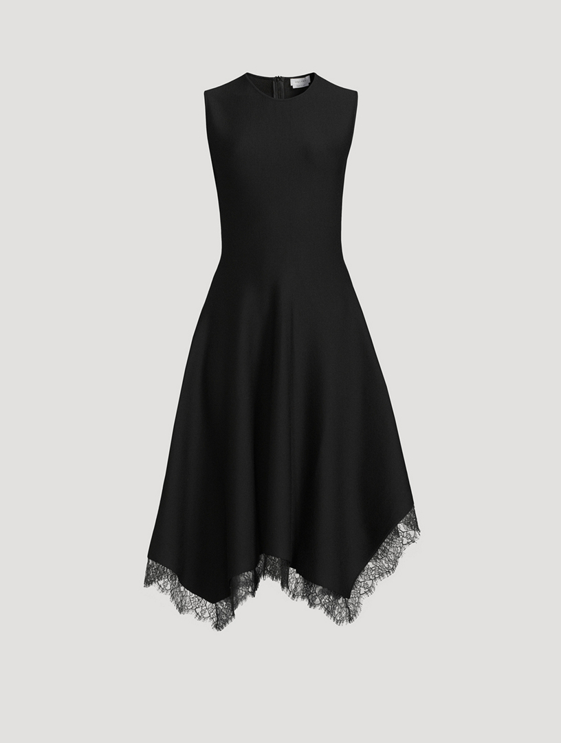 Lace-Trimmed Midi Dress