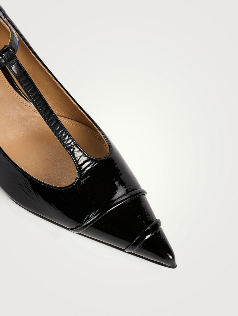 MAISON MARGIELA Kinkies Leather T-Strap Pumps | Holt Renfrew