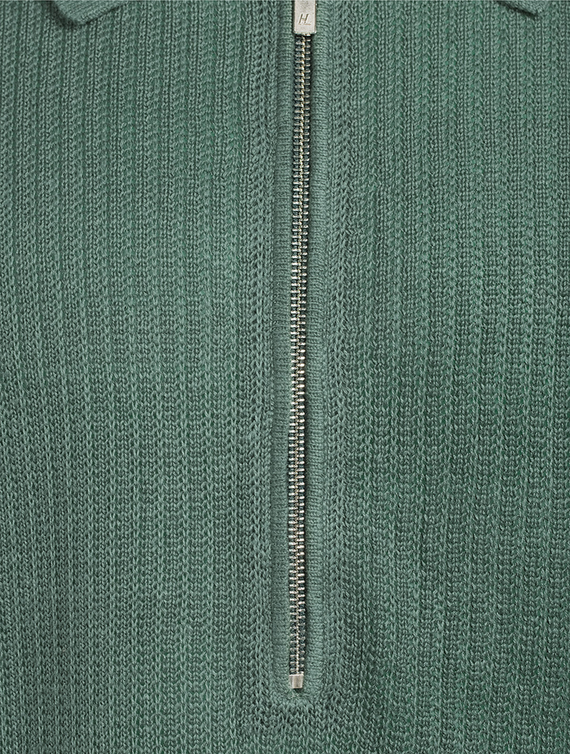 HELMUT LANG Linen Zip Polo Shirt | Holt Renfrew