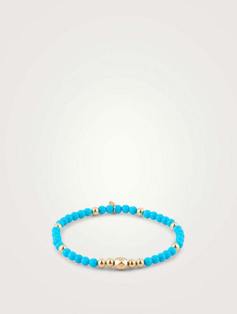 Bracelet Superbe Avec Perles Turquoises, Anneaux Métal Et Breloques - Neuf Avec étiquettes - Style Bohème