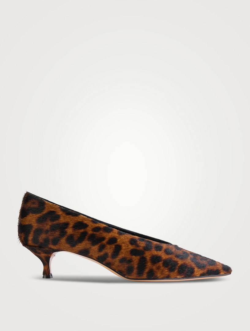 Babouche Calf Hair Pumps In Leopard Print