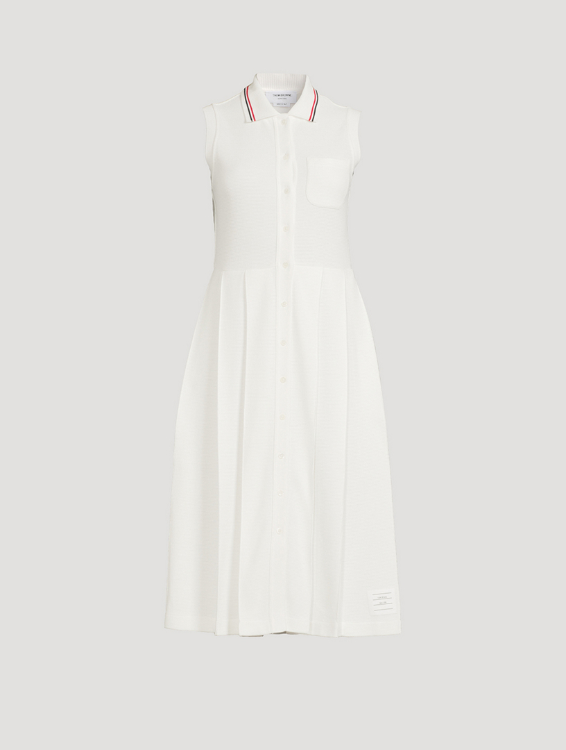 THOM BROWNE Cotton Waffle Polo Dress | Holt Renfrew