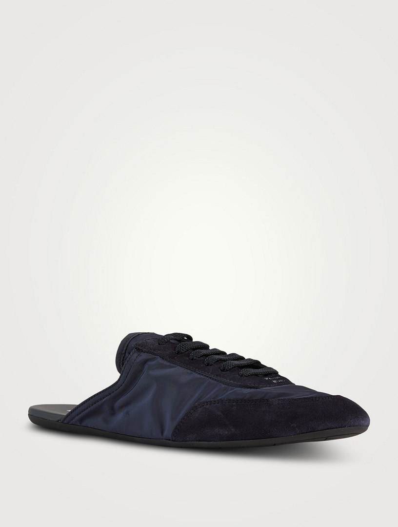 注目の新作♪【PRADA】メッシュ×スエード トレイルミュール PRADA Collapse Re-Nylon And Suede Sneaker Mules | Holt Renfrew