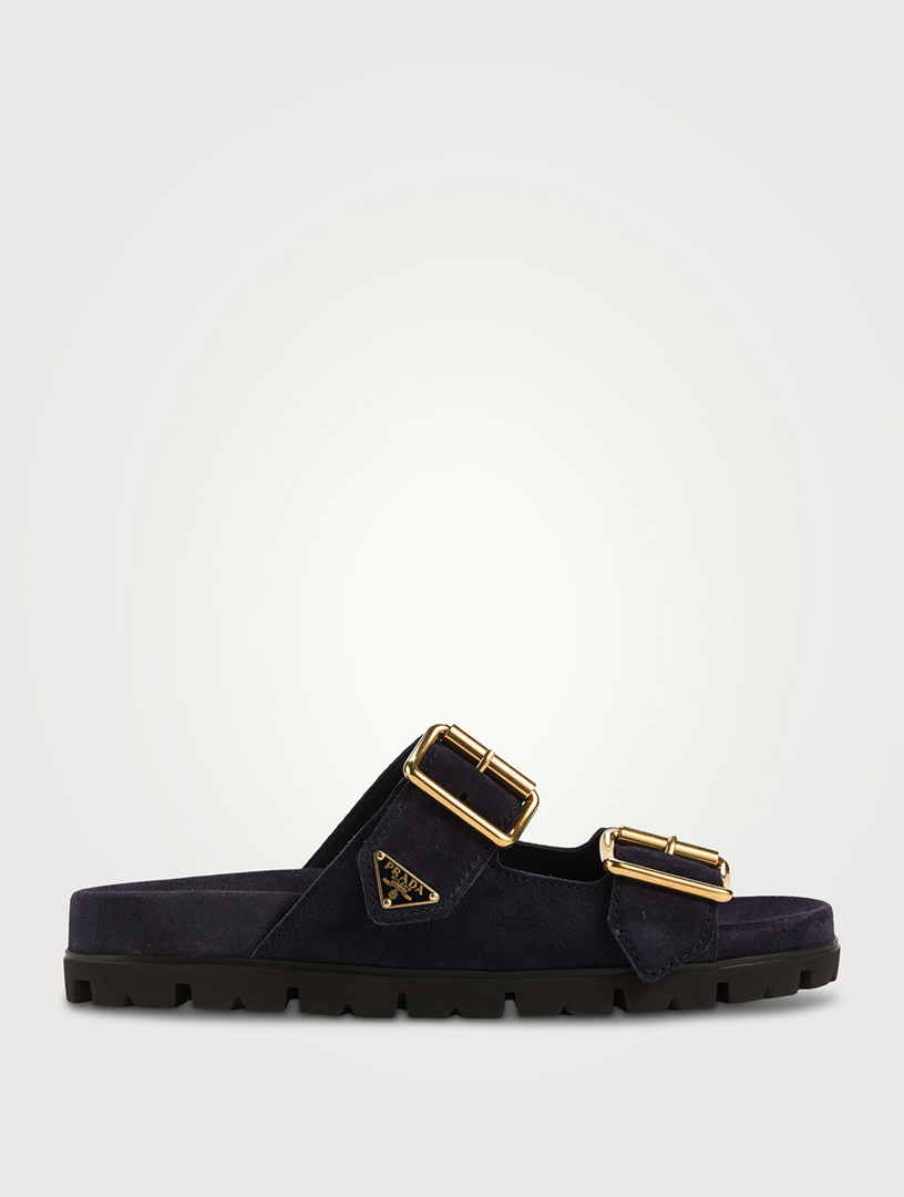 Suede Slide Sandals