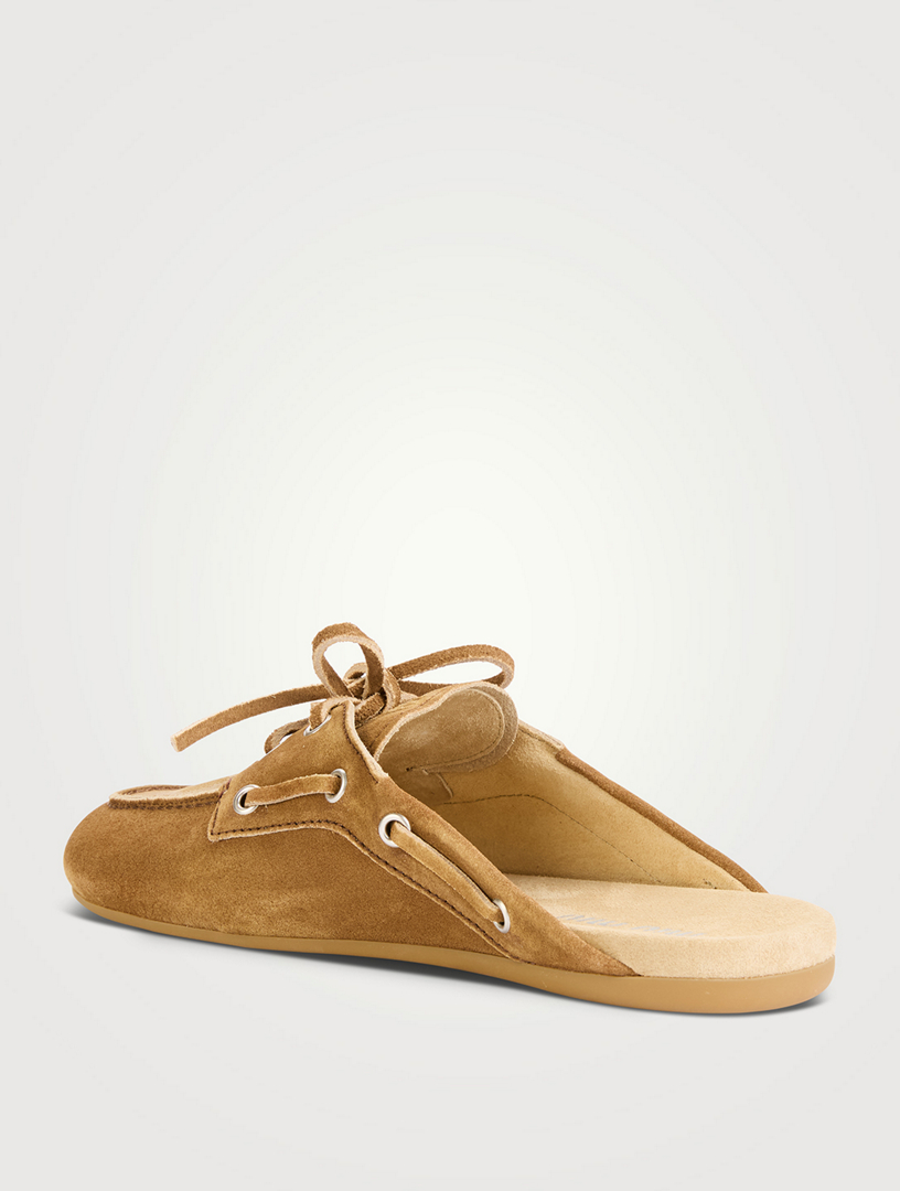 スリッポン MIUMIU MUSTARD SUEDE SLIPPERS Miu Miu Matelassé suede slide sandals for Women - Yellow in