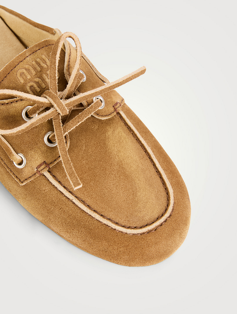 スリッポン MIUMIU MUSTARD SUEDE SLIPPERS Miu Miu Matelassé suede slide sandals for Women - Yellow in