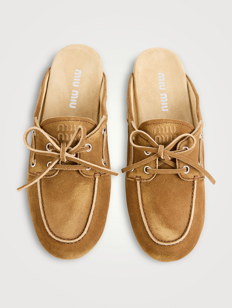 MIU MIU Suede Mules | Holt Renfrew