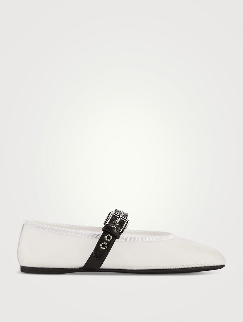 Mesh Mary Jane Ballerina Flats