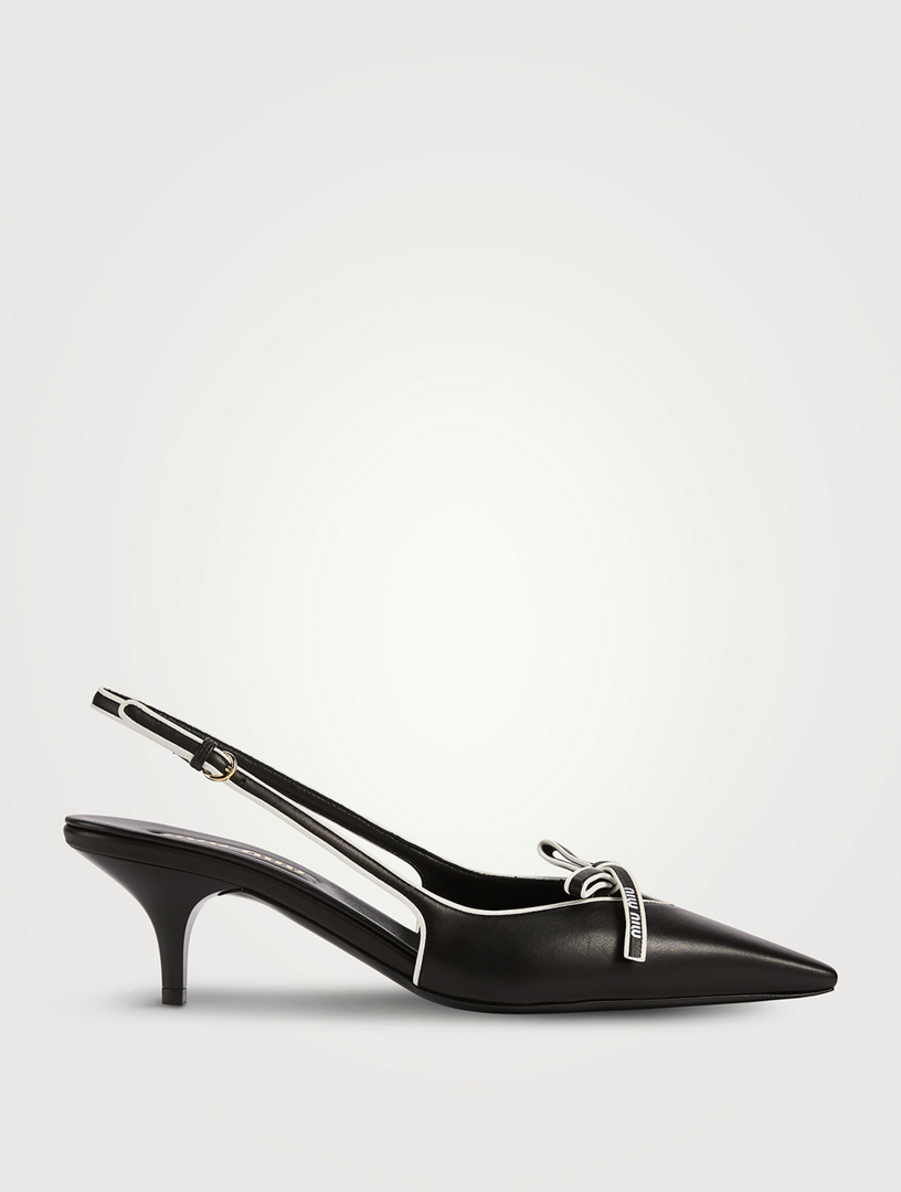 MIU MIU Leather Slingback Pumps | Holt Renfrew