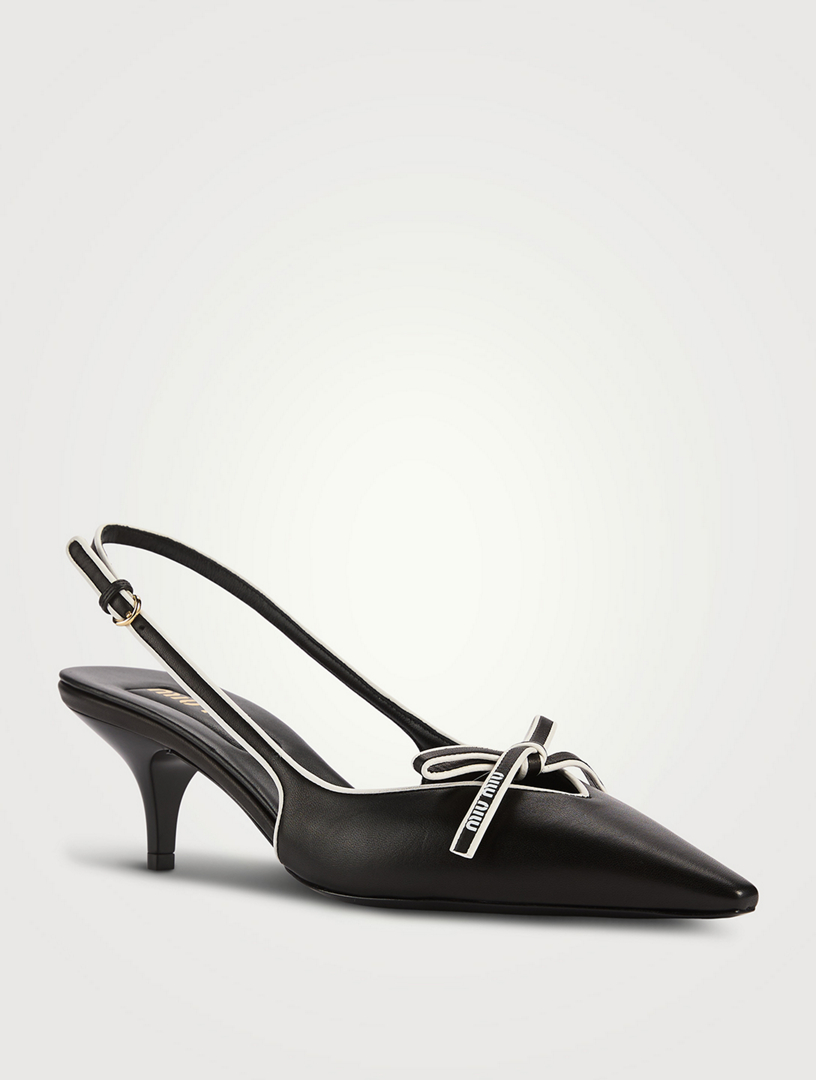MIU MIU Leather Slingback Pumps | Holt Renfrew