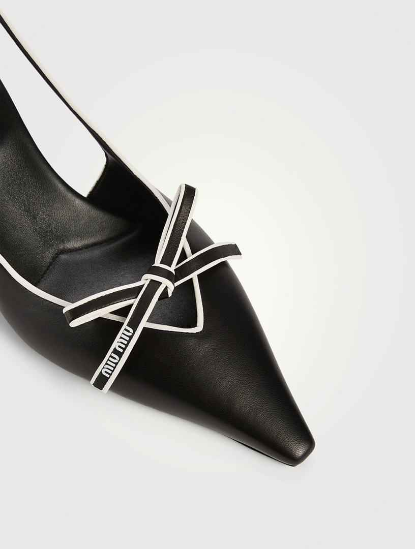 MIU MIU Leather Slingback Pumps | Holt Renfrew