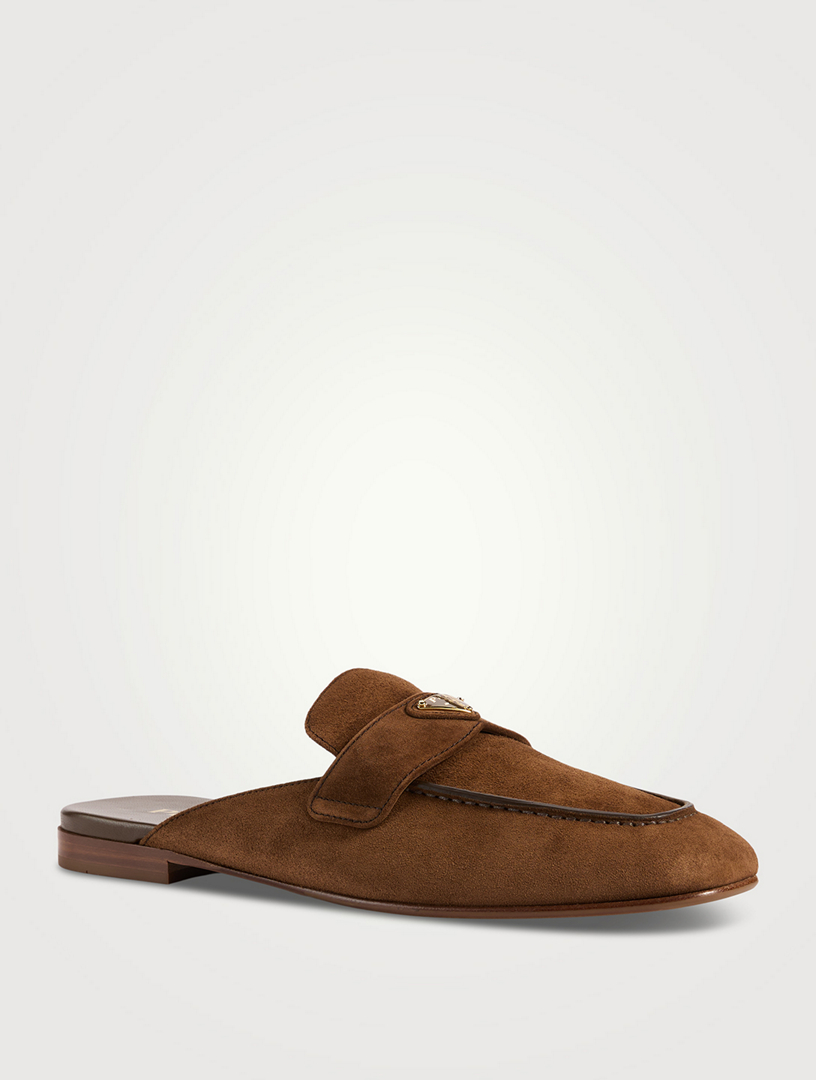 PRADA Suede Loafer Mules | Holt Renfrew