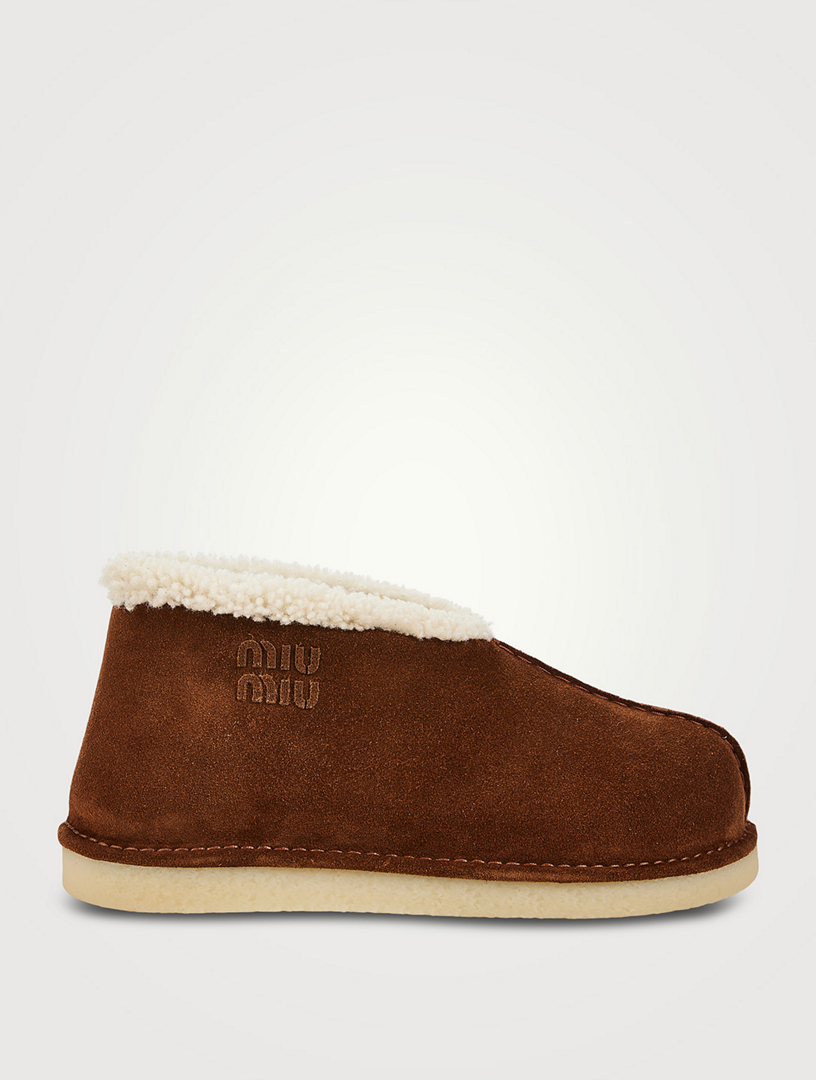 Shearling-Lined Suede Boots