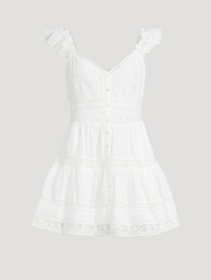 Minirobe Rietta en coton bordé de dentelle