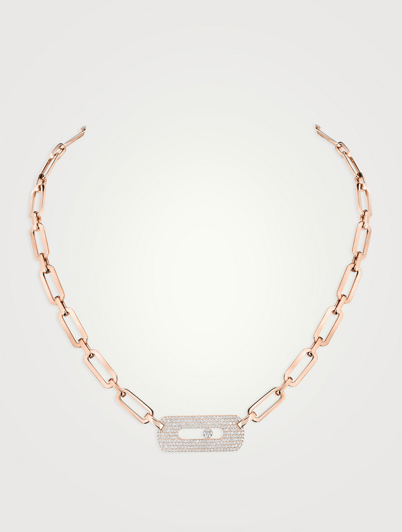 送料込 Qeelin Petite Wulu 18K RoseGold Diamond Qeelin Petite Wulu Rose Gold Diamond Necklace WUN50ACRGDI – C&C