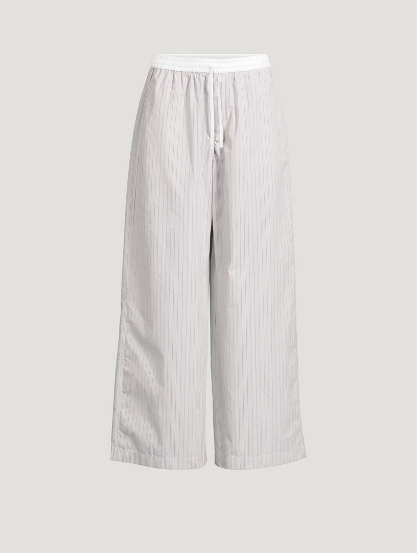 Pantalon rayé à jambes larges