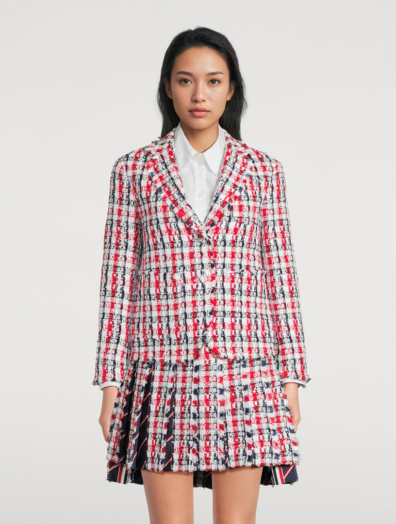 THOM BROWNE Gingham Tweed Blazer | Holt Renfrew