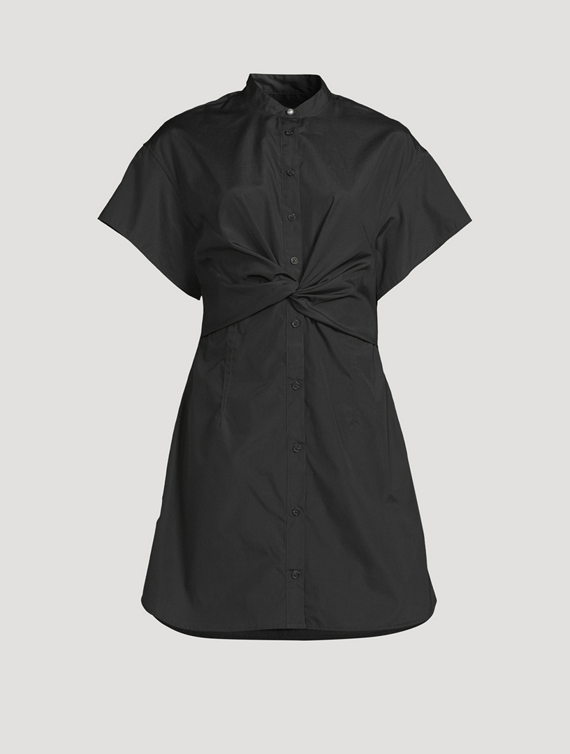 Gretchen Twist-Front Poplin Shirt Dress