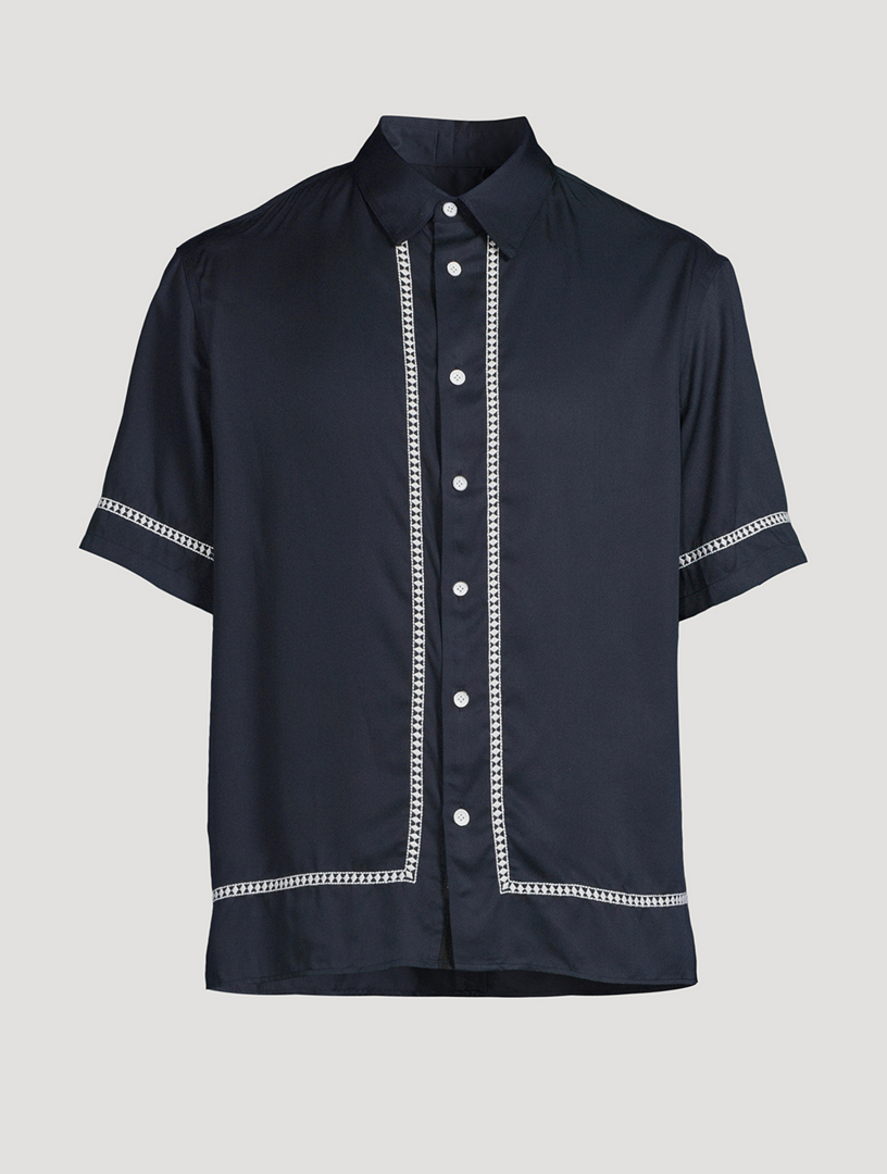 Dalton Embroidered Short-Sleeve Shirt