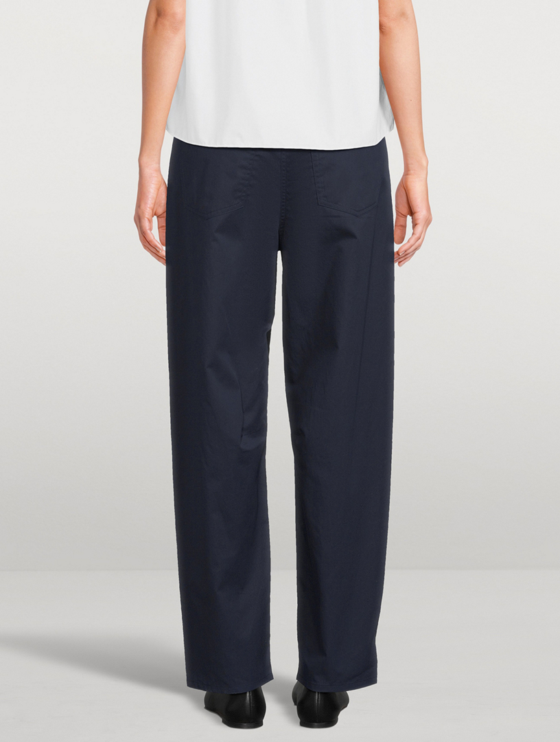 THEORY Pantalon en sergé de coton à jambes larges incurvées Holt