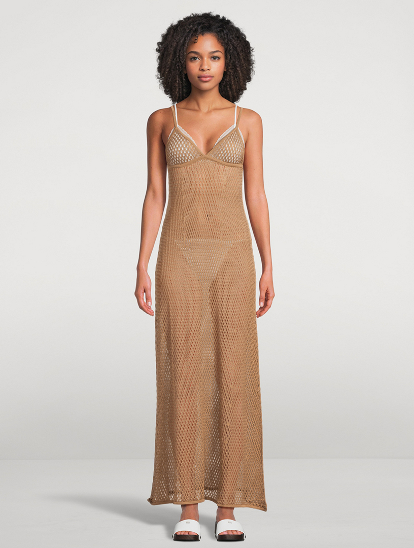 Silk Crochet Maxi Dress