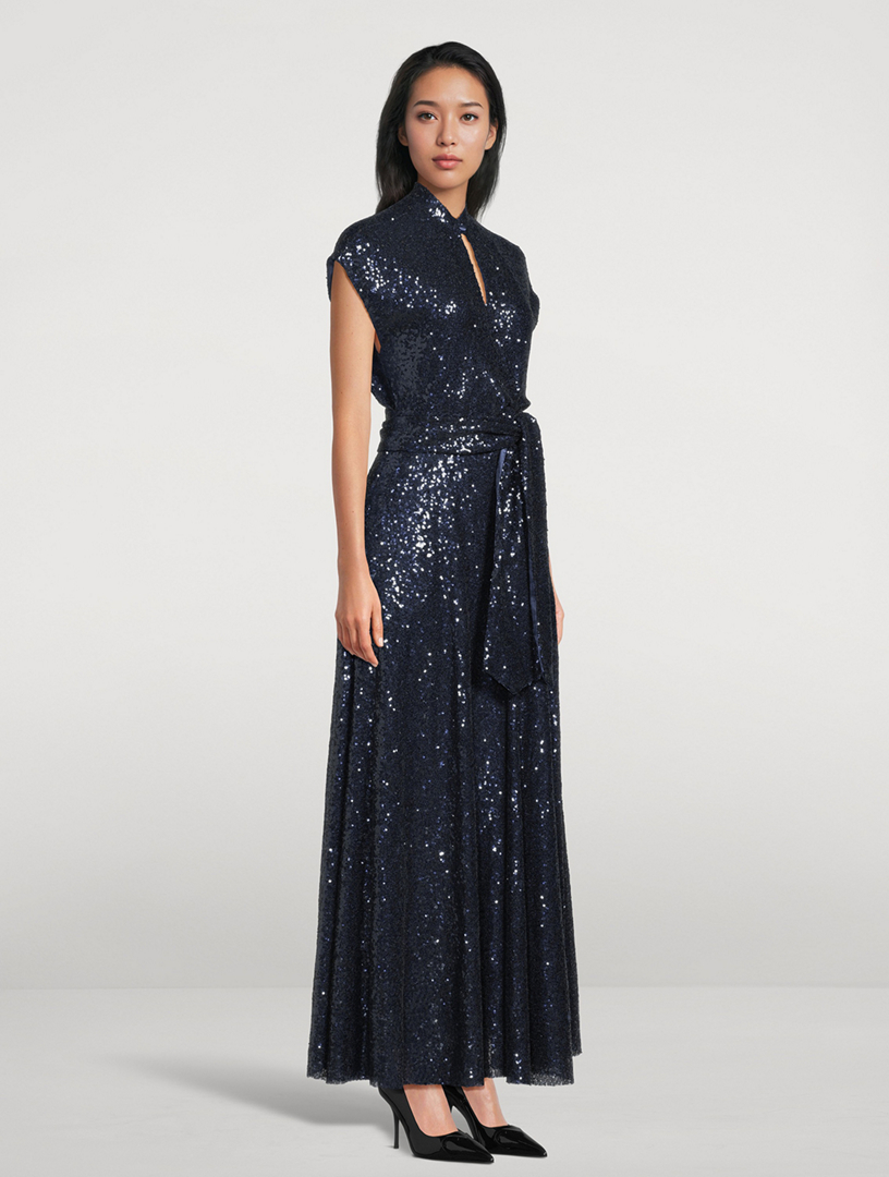 KITON Belted Sequin Midi Dress | Holt Renfrew