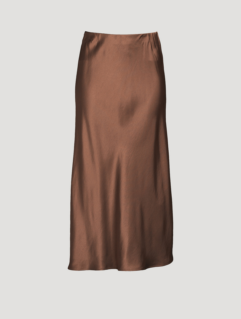 Boshan Satin Midi Skirt