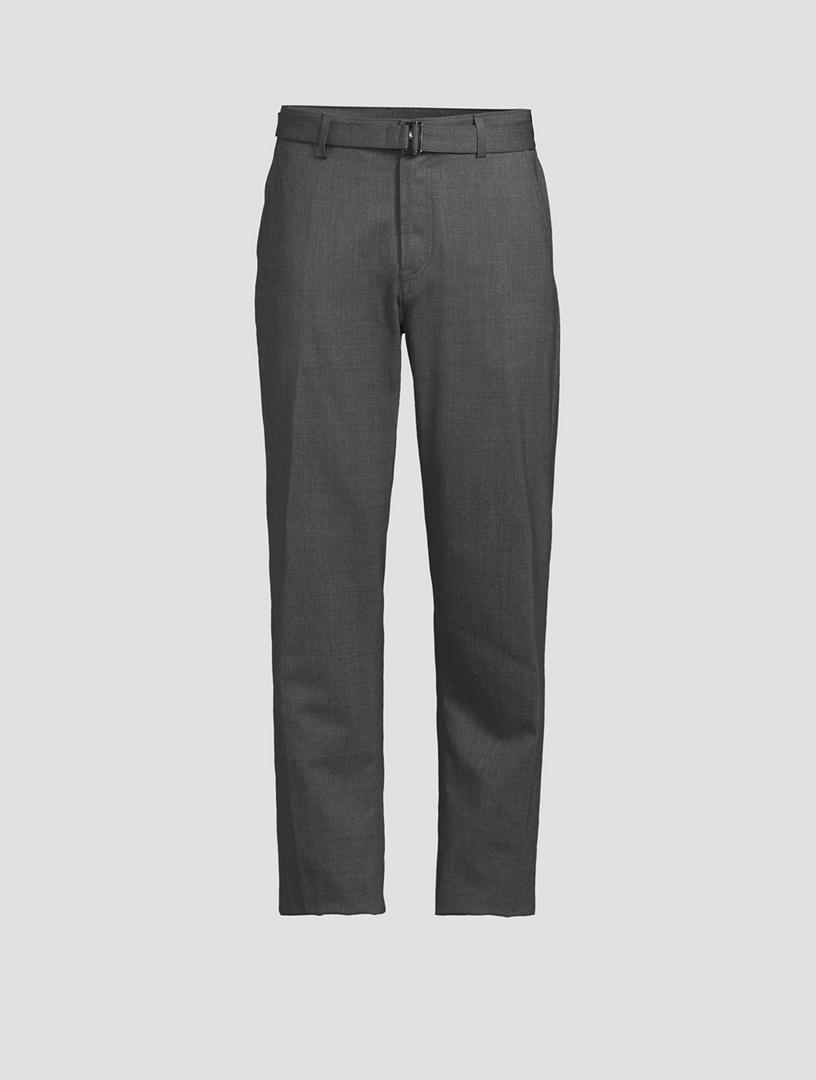 Wool Stretch Belted Pants