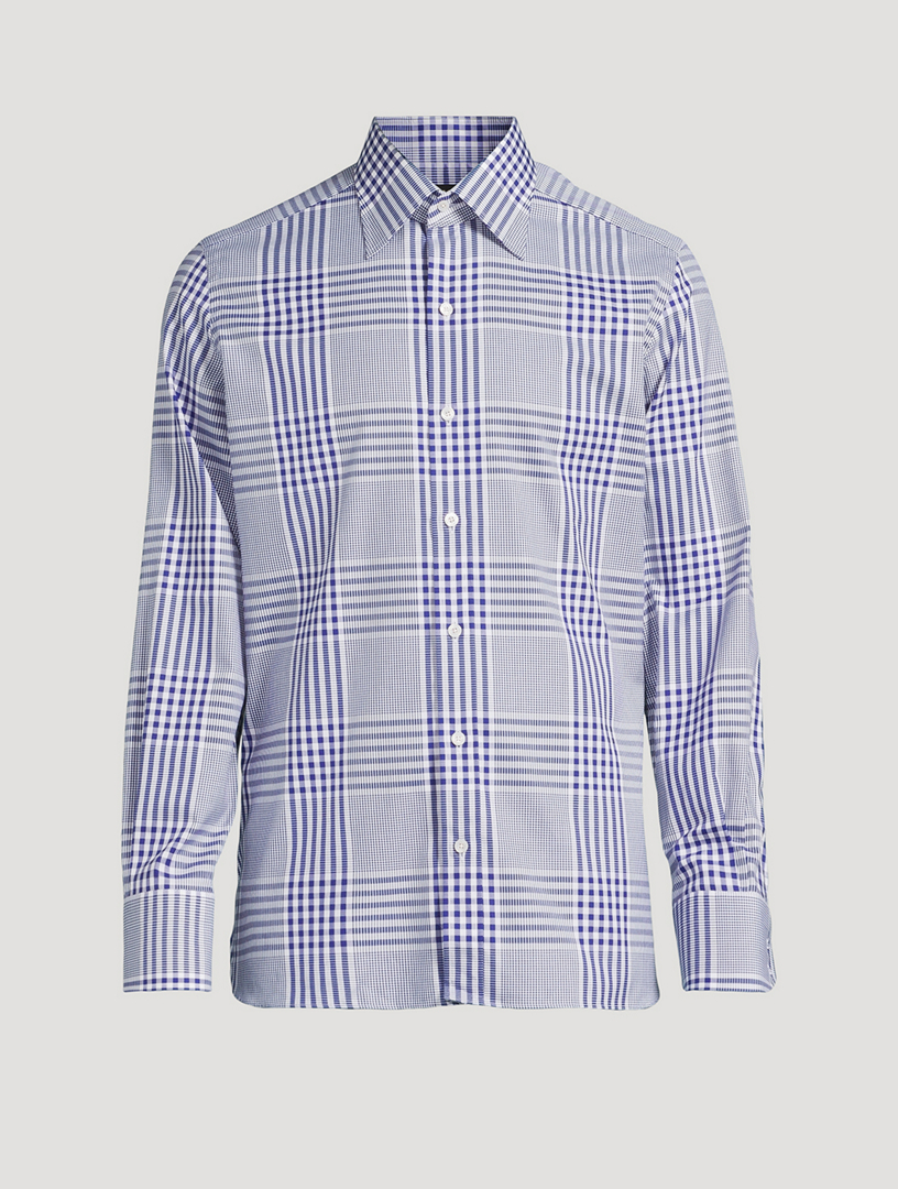 Chemise ajustée à motif à carreaux