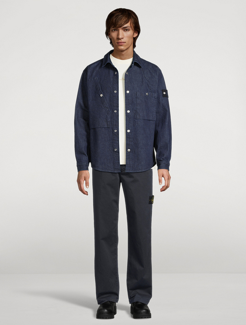 STONE ISLAND Cotton Denim Overshirt | Holt Renfrew