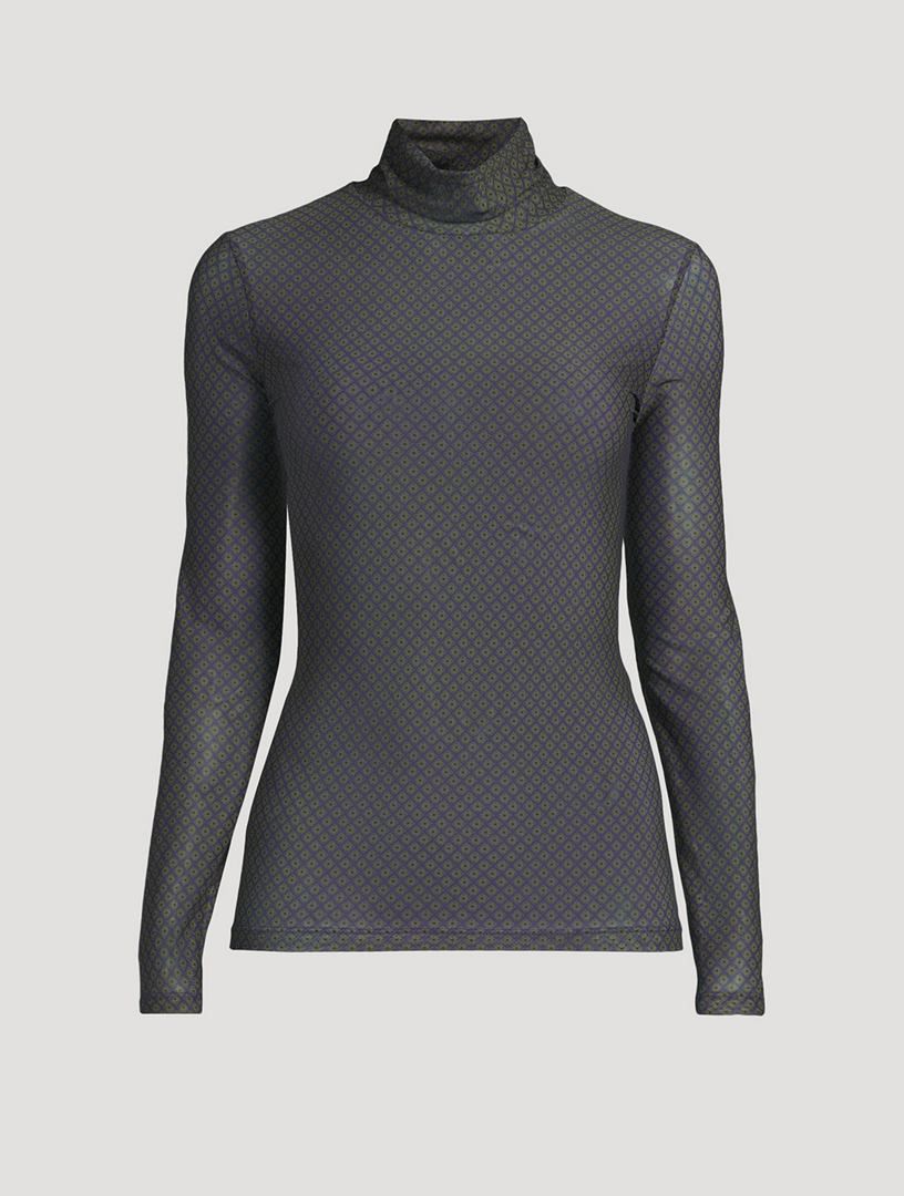 DRIES VAN NOTEN Hoyser Mesh Turtleneck In Diamond Tie Print | Holt