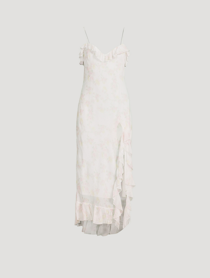 Selliot Ruffled Slip Dress In Floral Print