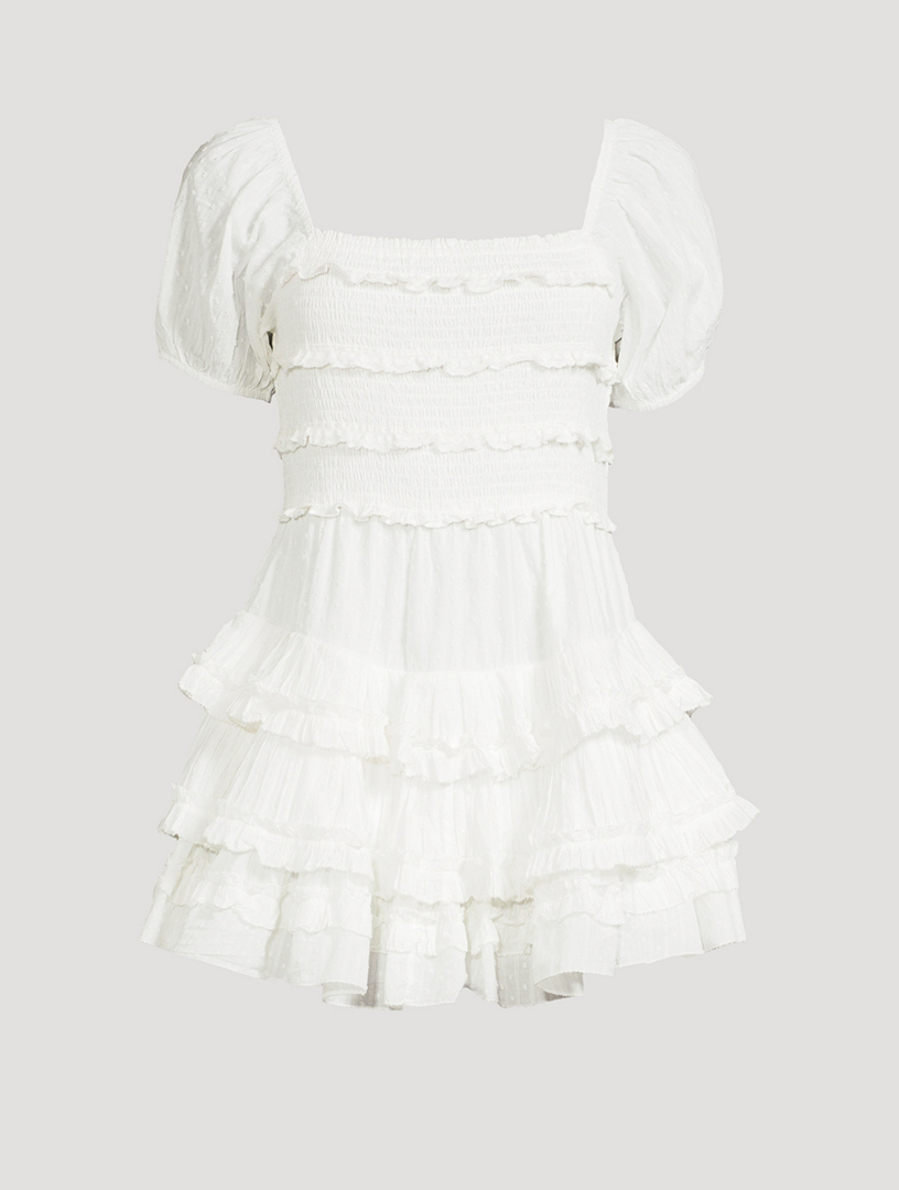 Fellows Ruffled Smocked Mini Dress