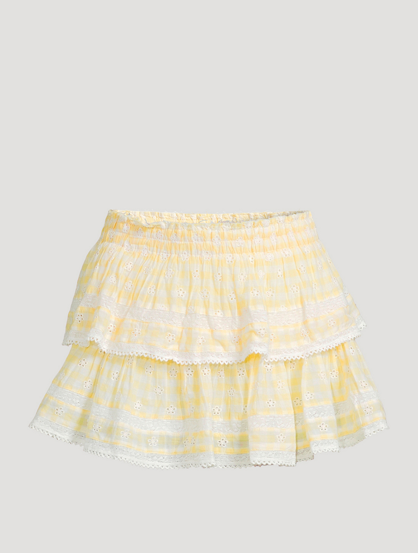 Ruffle Mini Skirt In Gingham Print