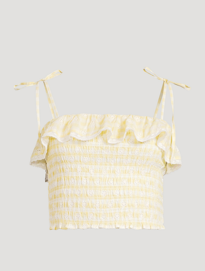 Renada Smocked Cami In Gingham Print