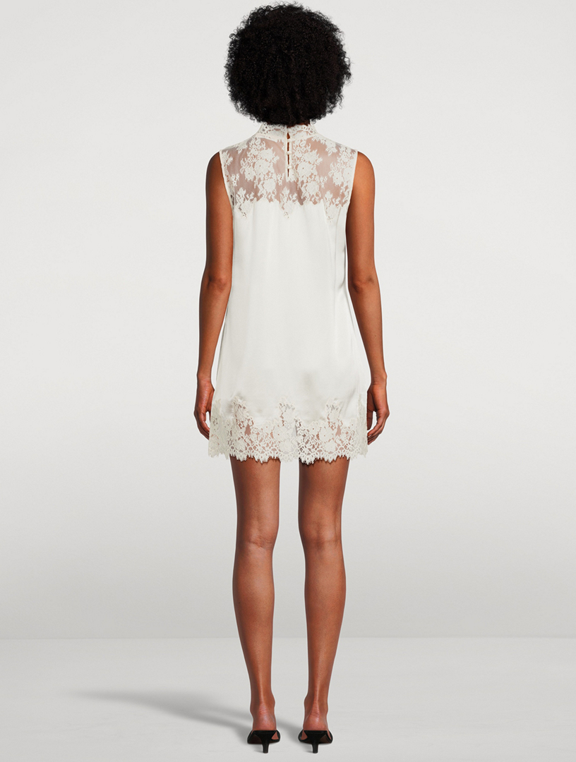 DÔEN Valeria Lace-Trimmed Silk Mini Dress Holt Renfrew